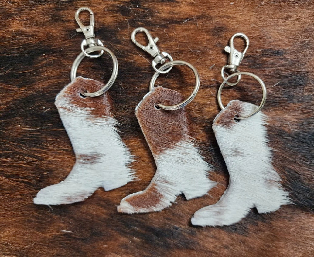 COWHIDE | Medium COWBOY BOOT Keychain